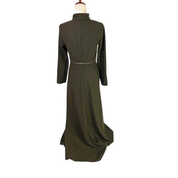 Gothic Punk Military Long Coat Jacket Small Olive Green Convertible Cosplay - Picture 4 of 13